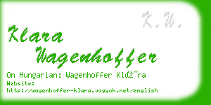 klara wagenhoffer business card